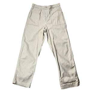 H&M Divided Tan Black Pinstriped Cotton Cargo Trouser Pants Size 10